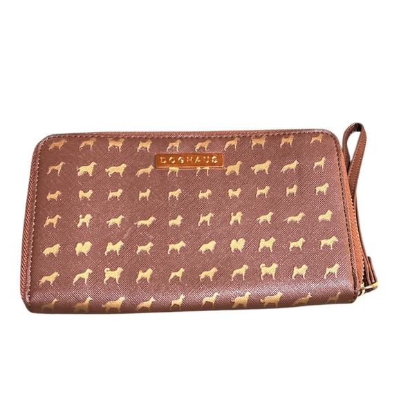 Doghaus Dog Silhouette Gold Brown Wallet Wristlet - Picture 1 of 4